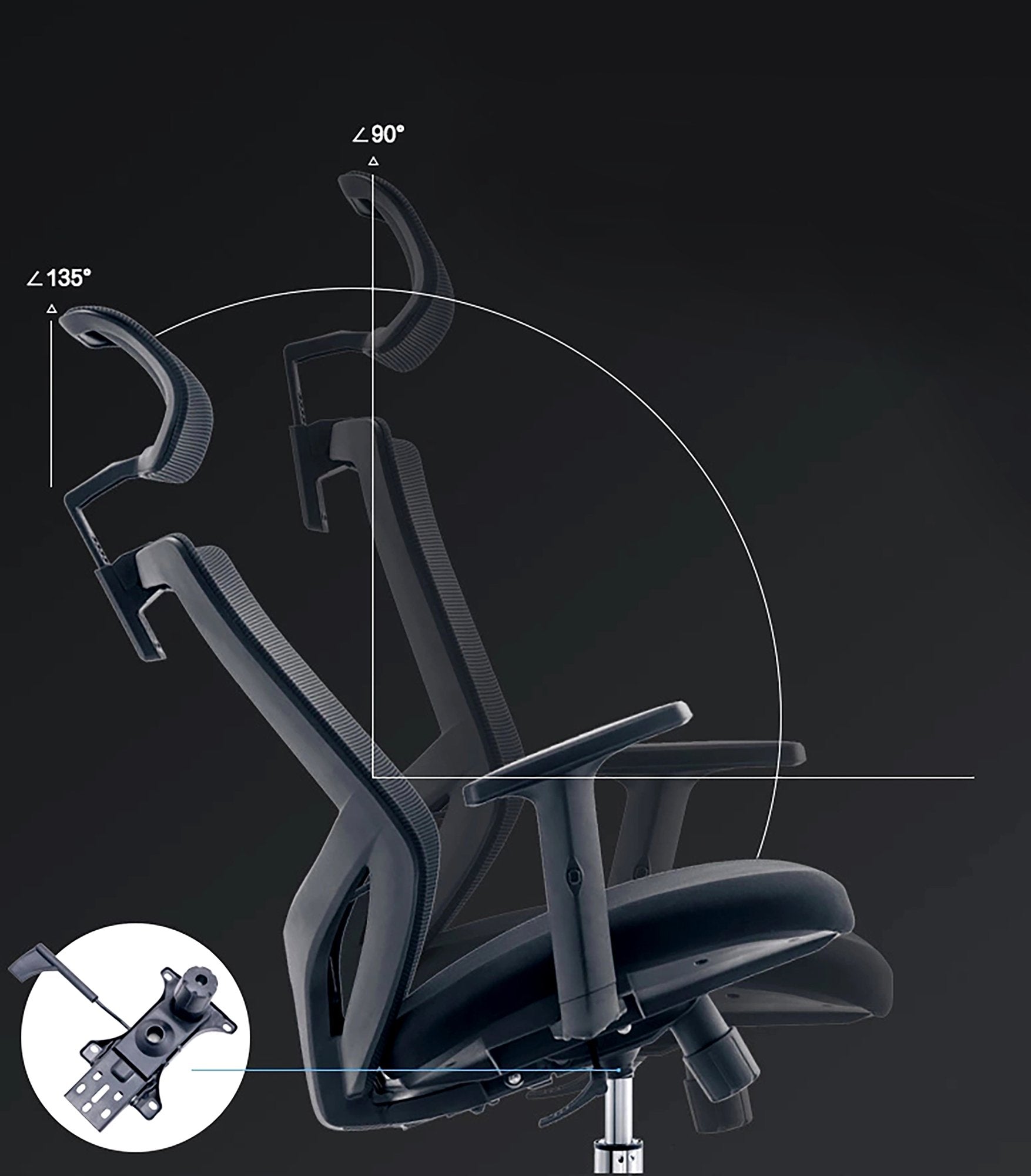 EAN 3760170880709 - Urban Factory ADJUSTABLE WORKING CHAIR Correa de seguridad Respaldo de malla imagen 6