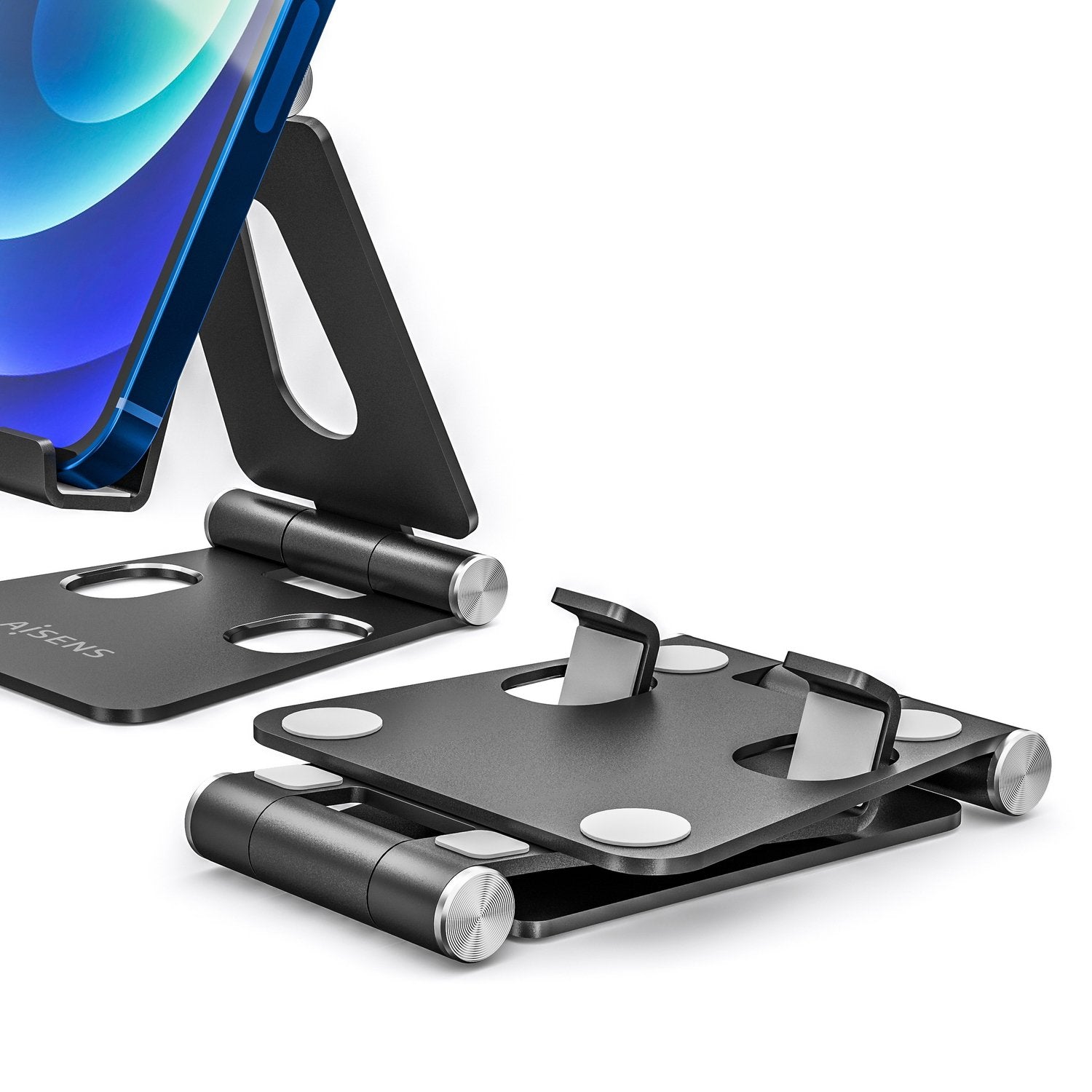 Aisens Soporte De Sobremesa Tamaño M Ajustable (2 Pivotes) Para Movil / Tablet - Negro
