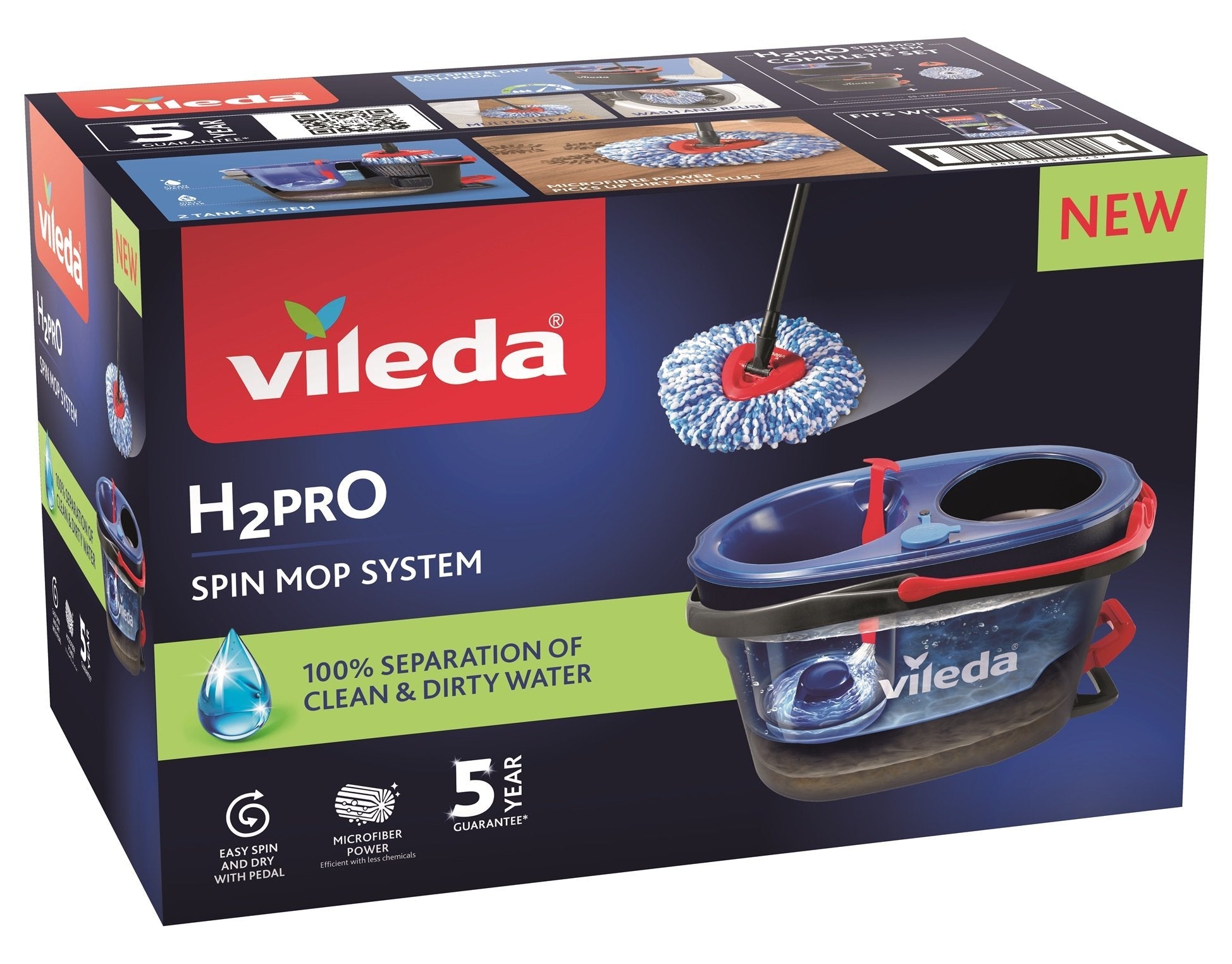 EAN 4023103254237 - Vileda 4023103254237 fregona Microfibra 6000 ml Húmedo Negro, Azul, Rojo imagen 1
