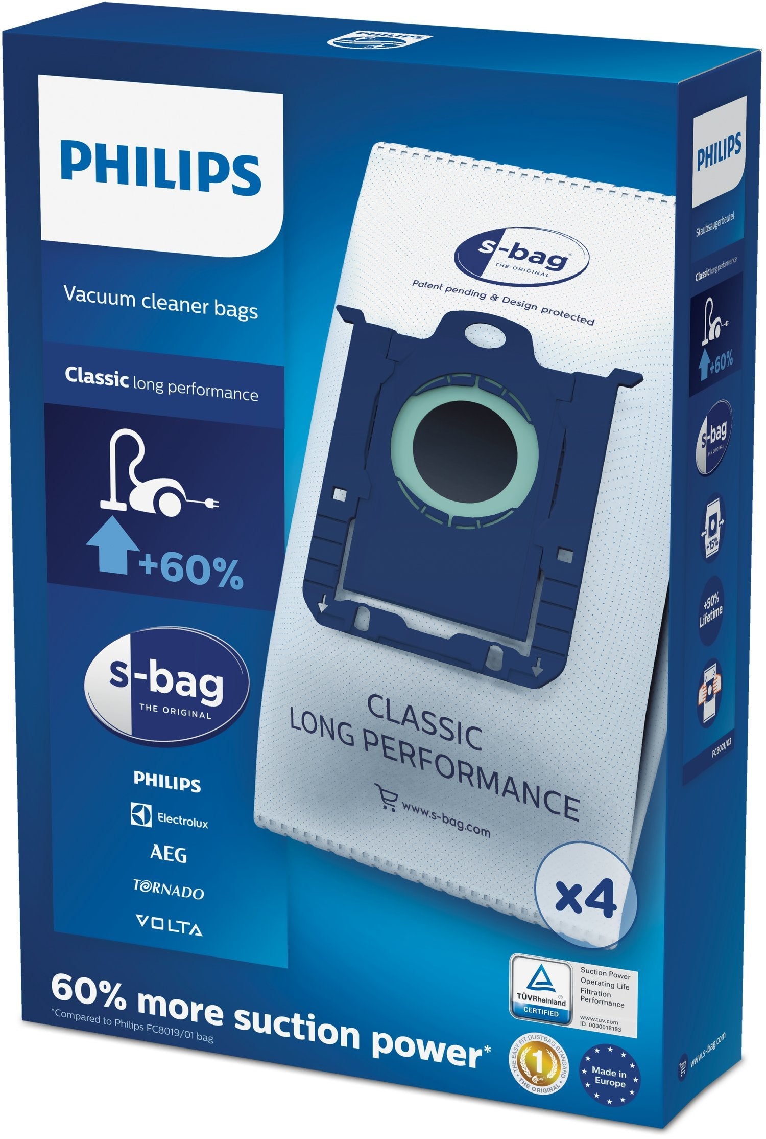EAN 8710103291381 - Philips s-bag FC8021/03 accesorio y suministro de vacío Bolsa para el polvo Aspiradora cilíndrica imagen 1