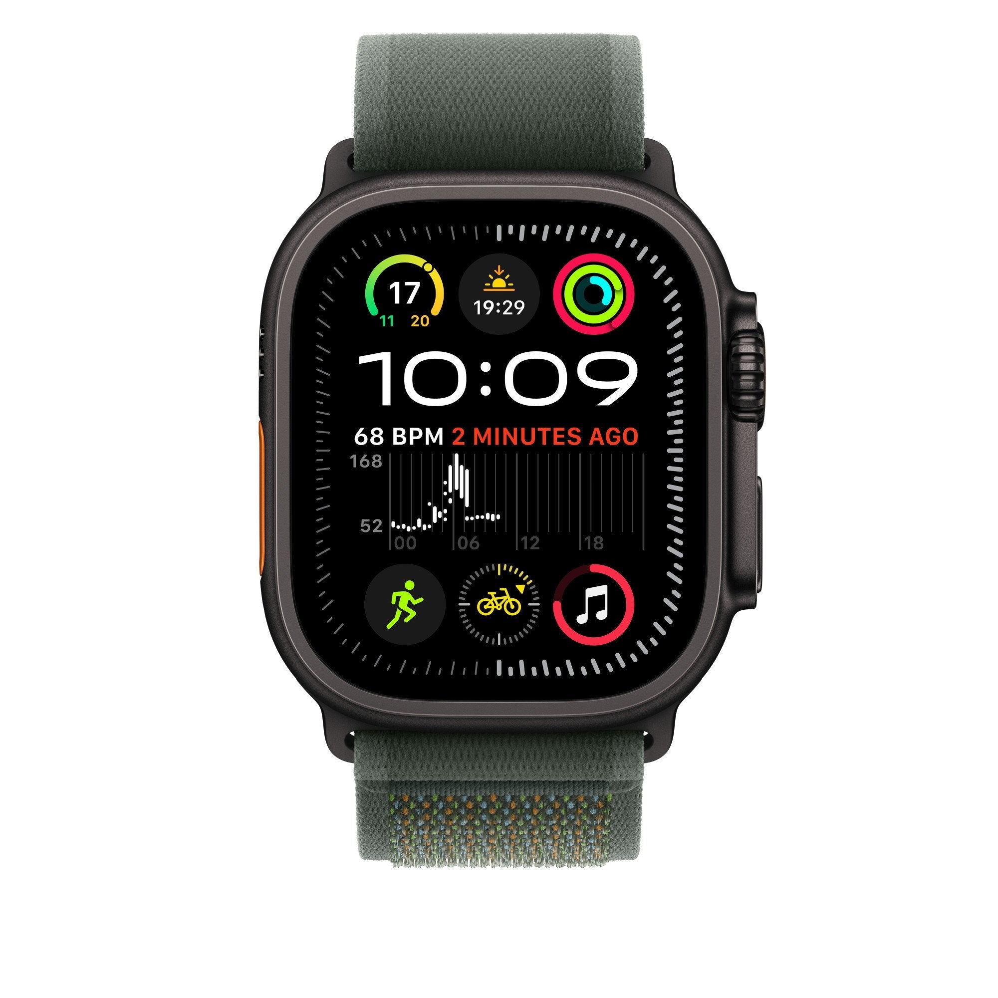Apple 49mm Green Trail Loop - S/M - Black Titanium Finish