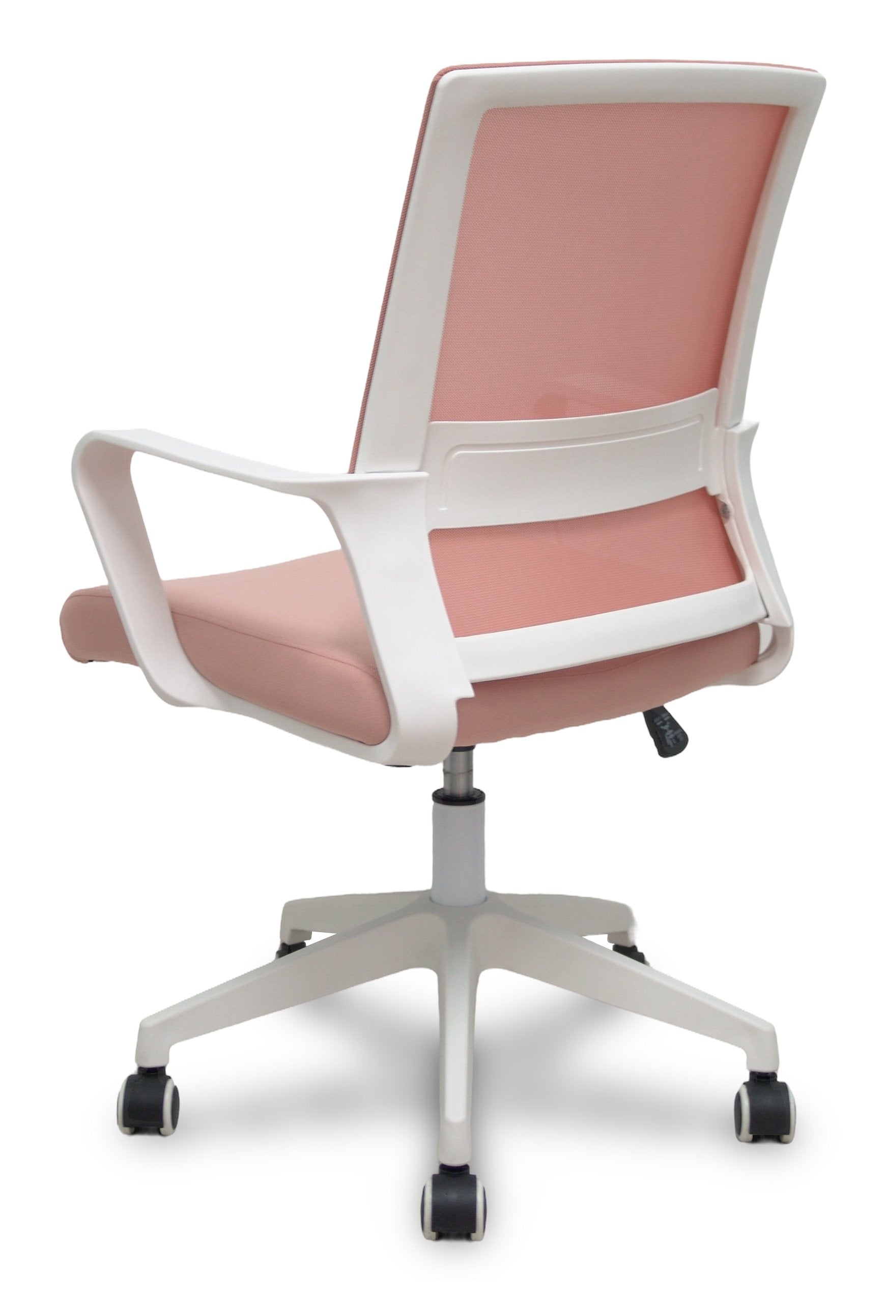 Piqueras Y Crespo Forol Silla Ergo535 Blanca Basculante Respaldo Malla Rosa Asiento Tela Rosa Ruedas Nailon
