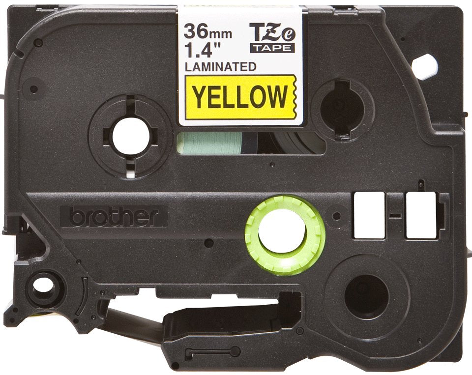 Brother Cinta Rotuladora Laminada Amarillo Sobre Negro De 36mm