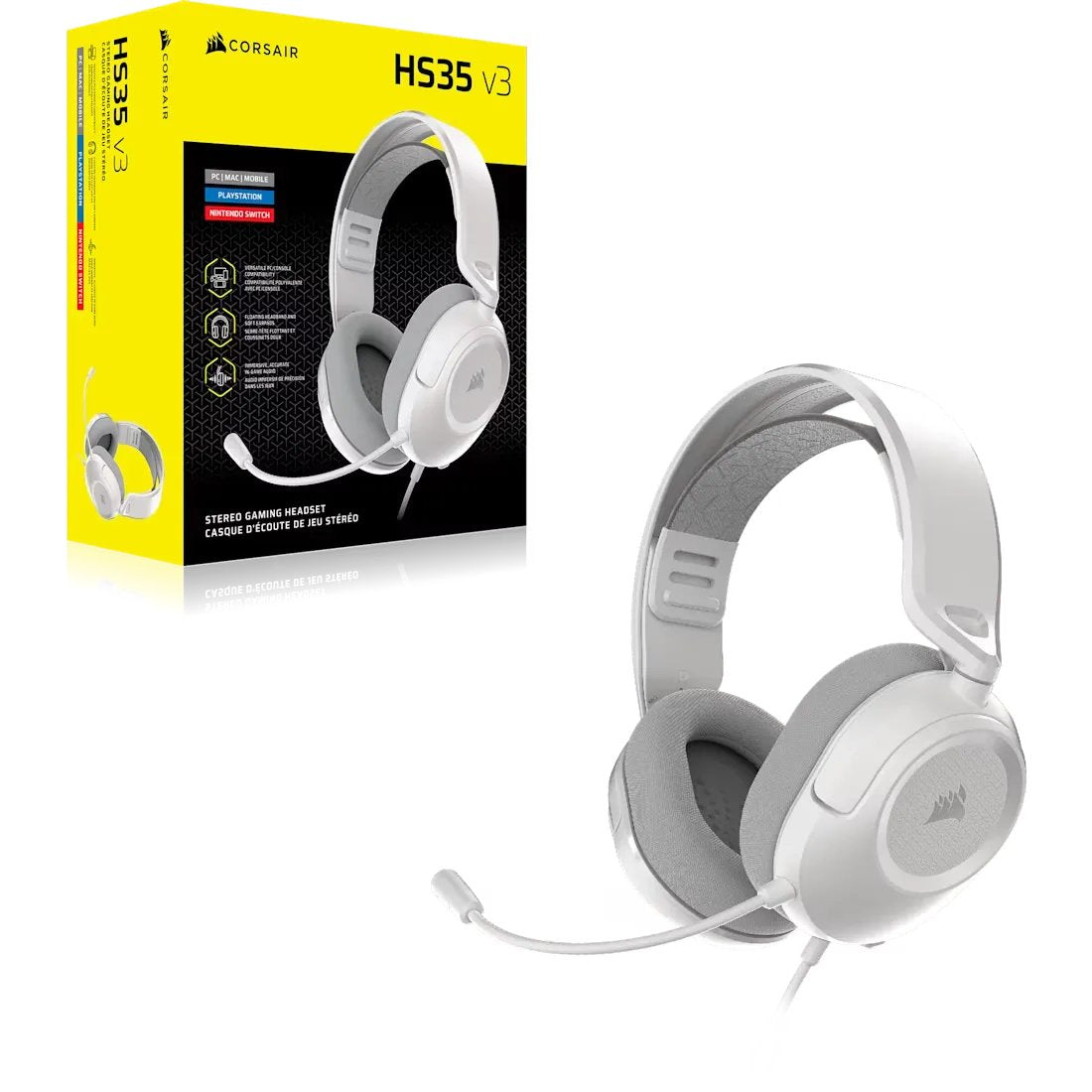 Corsair Auriculares Hs35 V3 Auriculares Blanco - Ww
