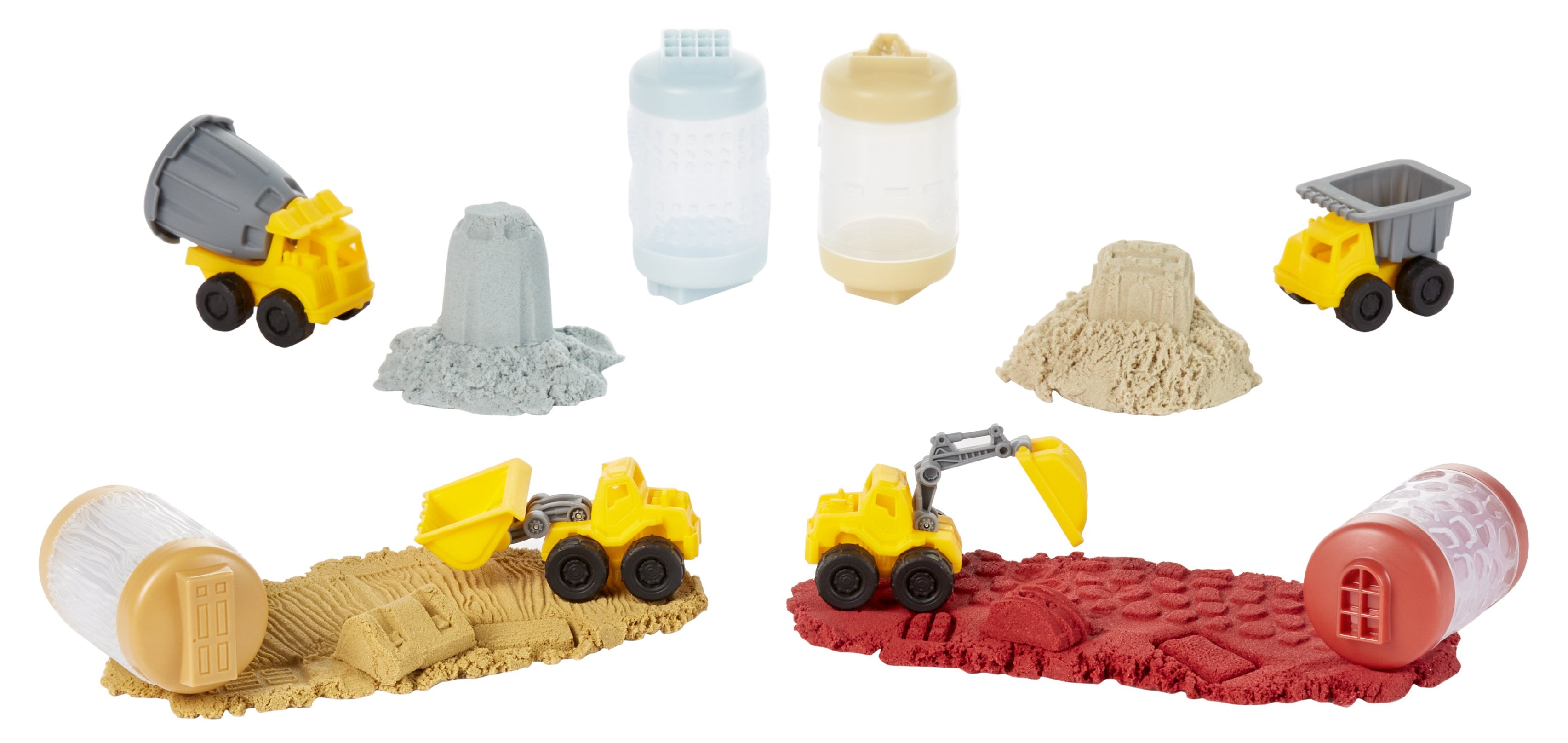 EAN 0035051532897 - MGA Entertainment Wonder Factory Never Dry Sand Construction Trucks - Light Brown + Dump Truck imagen 7