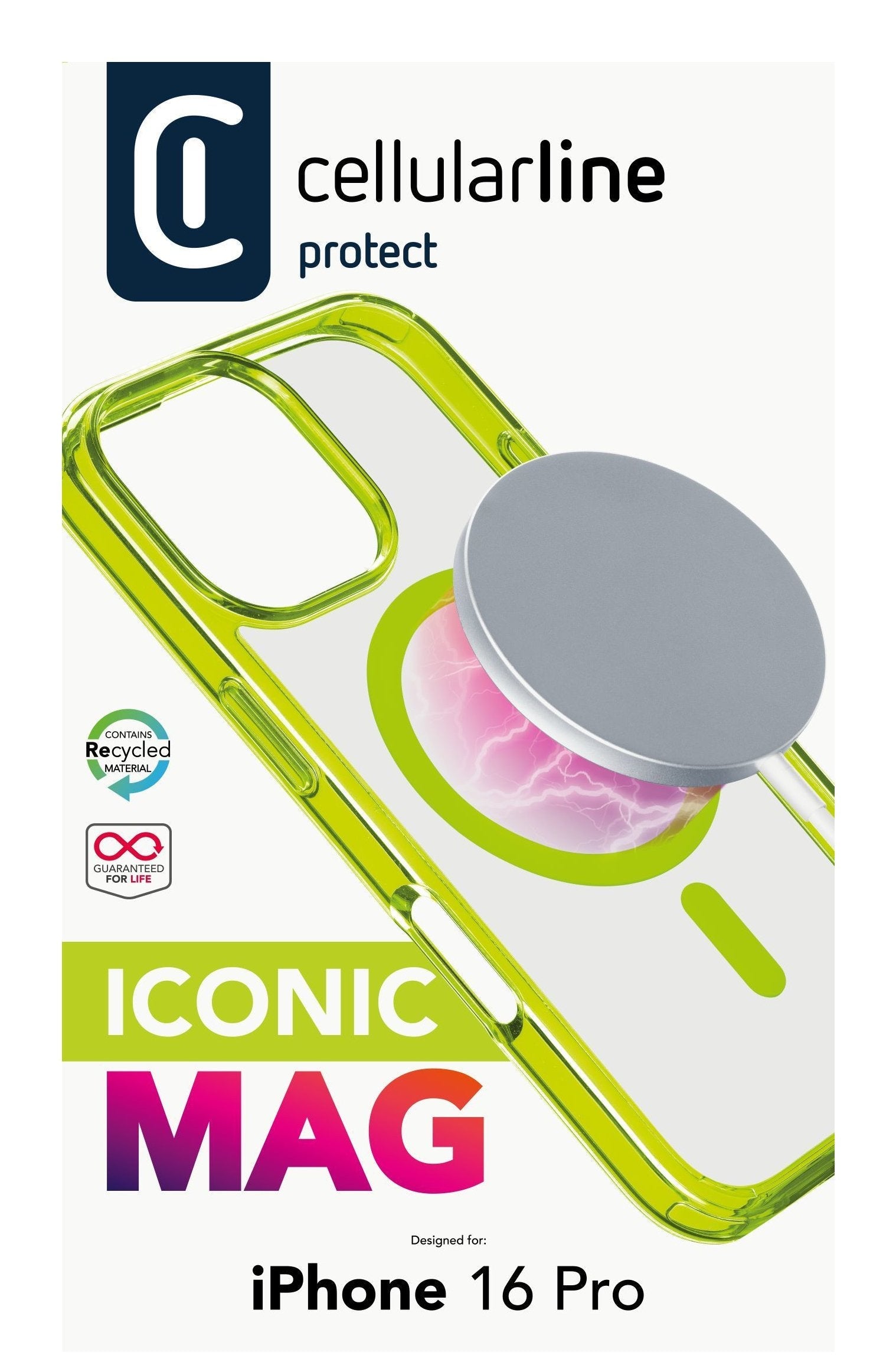 Cellularline Iconic Mag Magsafe Case Iphone 16 Pro Lime