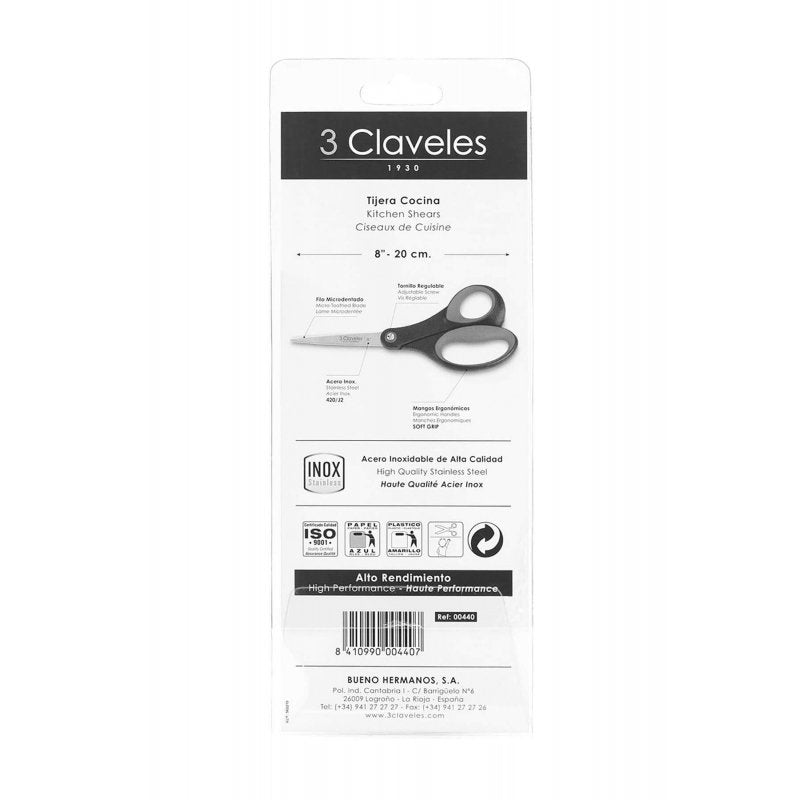 Tijera Cocina 8"D 3 Claveles
