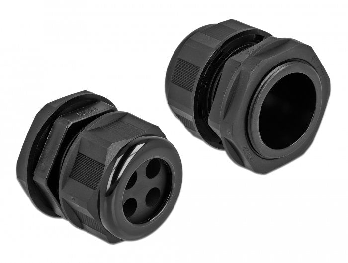 Delock Prensaestopa Para Cable Pg29 Para Cable Redondo Con Cuatro Entradas De Cable Negro