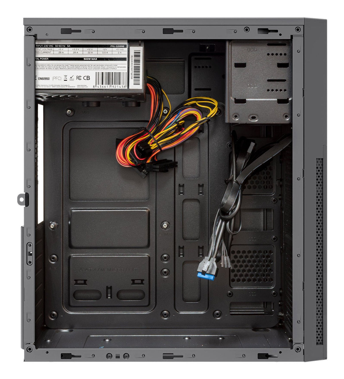 Caja Atx Unykach Aero C360 Cpu Max 145mm Gpu Max 310mm F.A 500w Cristal Templado Negro