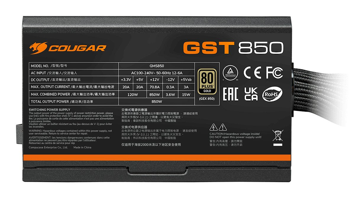 Cougar Netzteil Gm 750w Atx3.1 80 Plus Gold