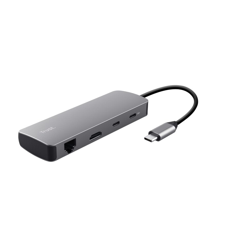 Trust 25672 Hub De Interfaz Usb Tipo C Gris