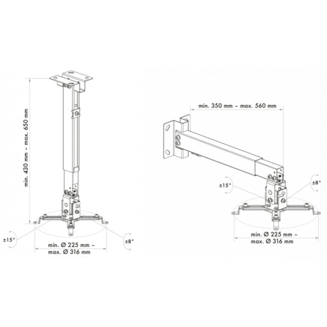 EAN 4004005011654 - Schwaiger LWH310WD montaje para projector Pared/techo Blanco imagen 3