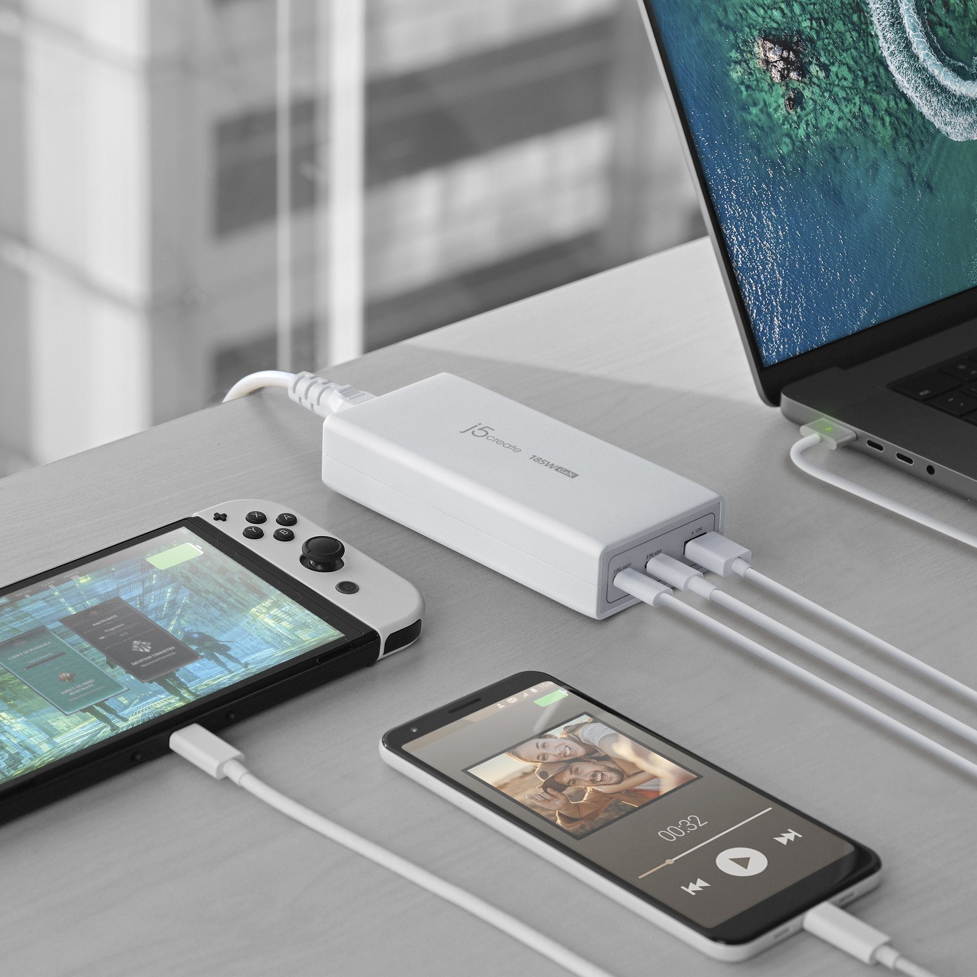 185w Gan Pd 3.1 Usb-C 3-Port Char