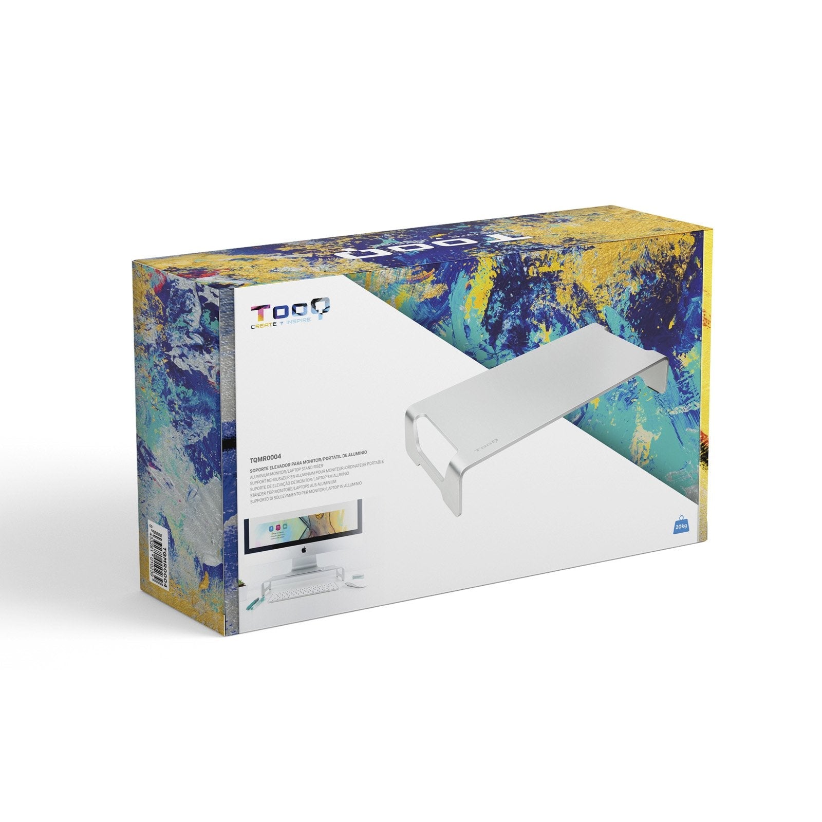 Tooq Soporte Elevador Para Monitor O Portatil Hasta 13" - Peso Max. 20kg - Aluminio