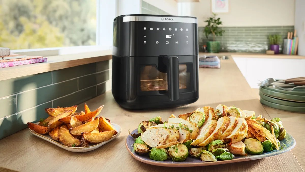 Bosch Serie 6 Mafs2671b Freidora Sencillo 7,2 L Independiente 1800 W Freidora De Aire Caliente Negro
