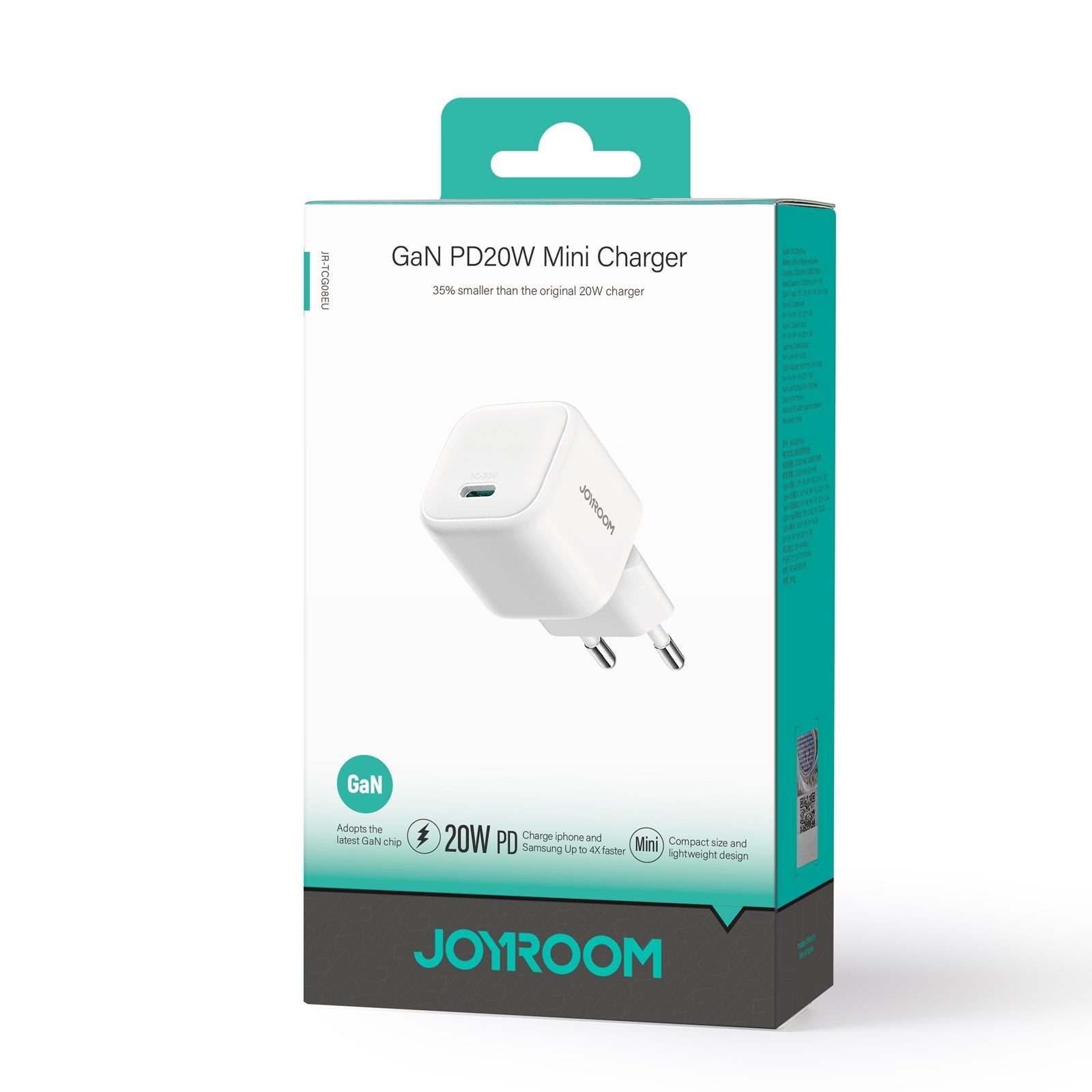 EAN 6956116723736 - JOYROOM JR-TCG08 cargador de dispositivo móvil Smartphone Blanco Corriente alterna Carga rápida Interior imagen 2