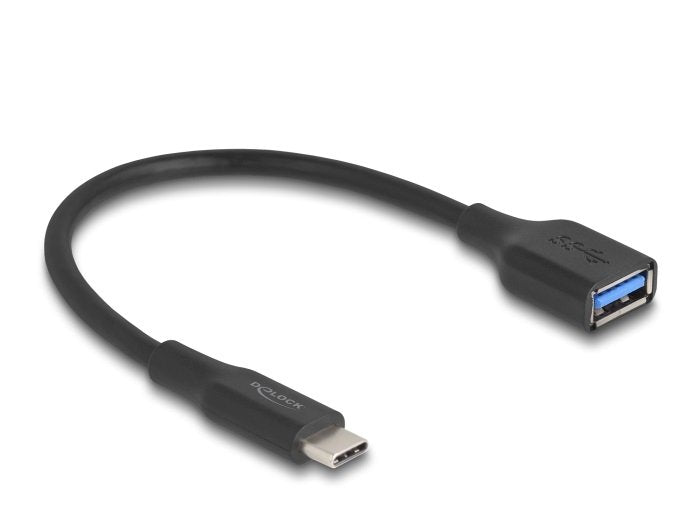 Delock 67179 Adaptador Usb 10 Gbps Usb Type-C Macho A Hembra Tipo-A, 19 Cm 60 W Qc 3.0 Negro