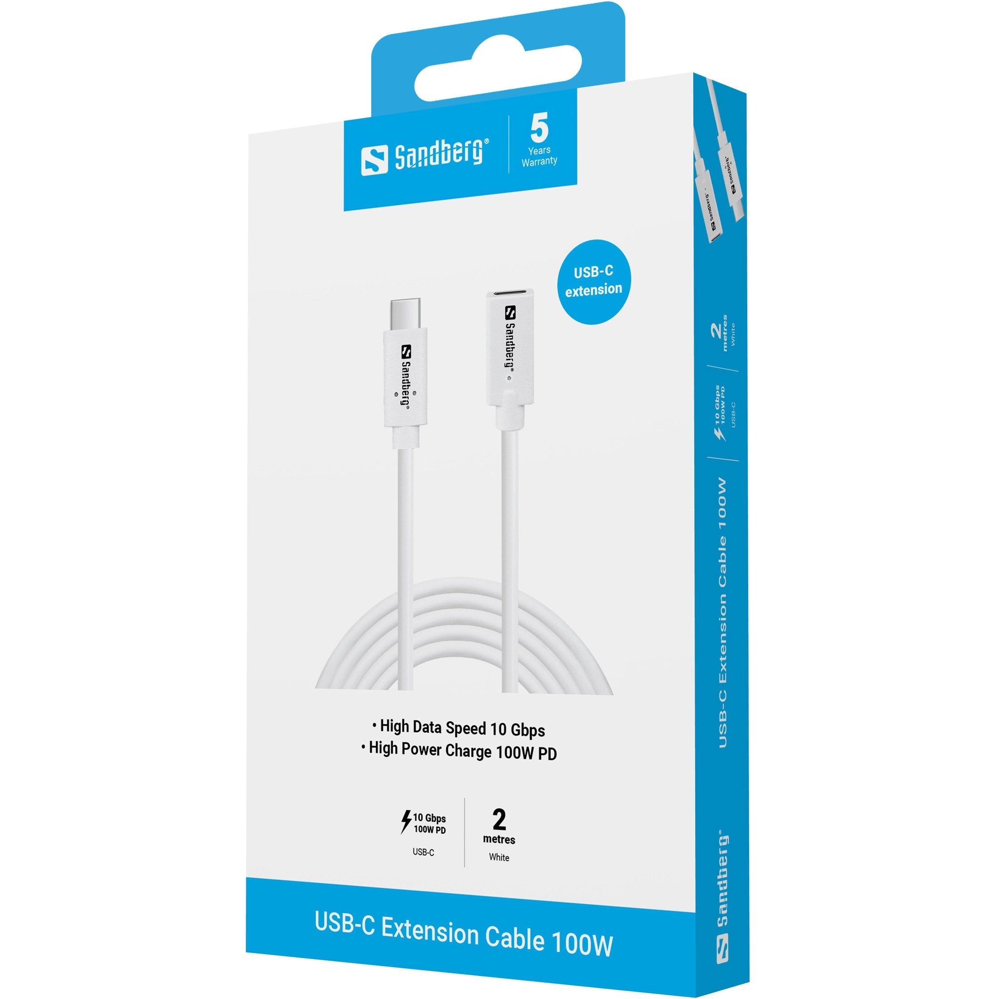 Usb-C<Gt/>C M-F Usb 3.1 100w,  2m