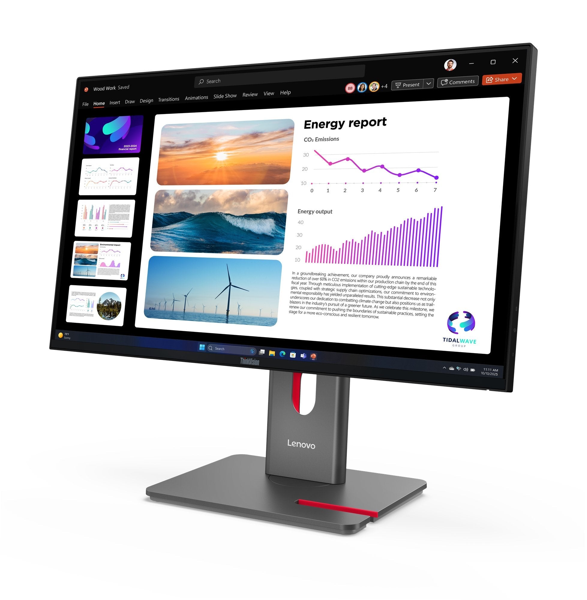 Lenovo Thinkvision P24q-40 Monitor Led 24" (23.8" Visible) 2560 X 1440 Qhd @ 120 Hz Ips 300 Cd/M² 1500:1 Hdr10 4 Ms Hdmi Displayport Negro Azabache