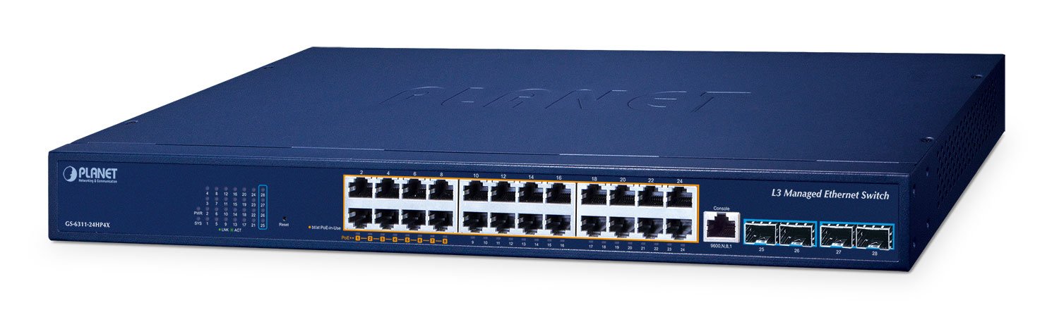 EAN 4711605287265 - PLANET GS-6311-24HP4X switch Gestionado L3 Gigabit Ethernet (10/100/1000) Energía sobre Ethernet (PoE) imagen 1