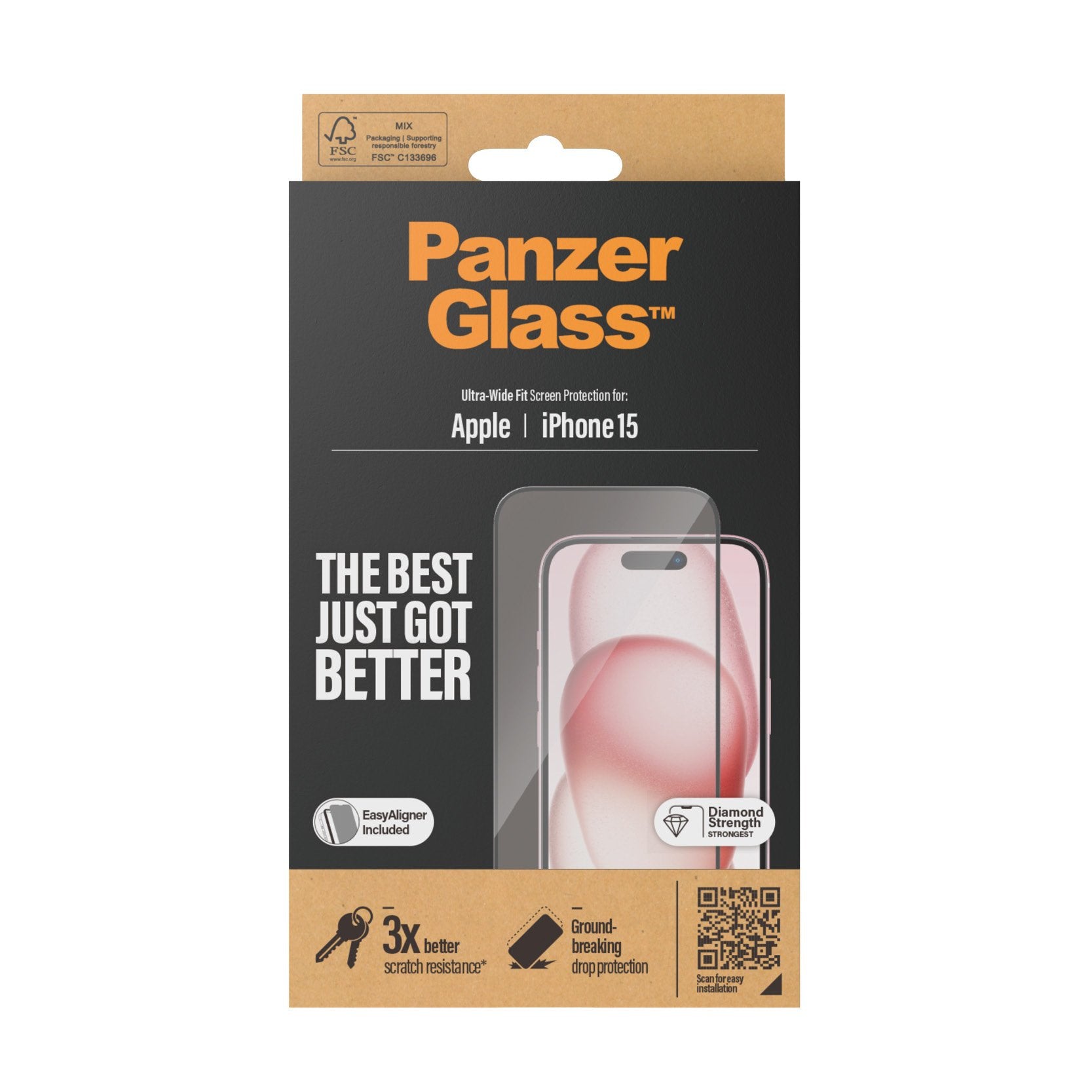 EAN 5711724028090 - PanzerGlass ® Screen Protector iPhone 15 | Ultra-Wide Fit w. EasyAligner Protector de pantalla Apple 1 pi imagen 3