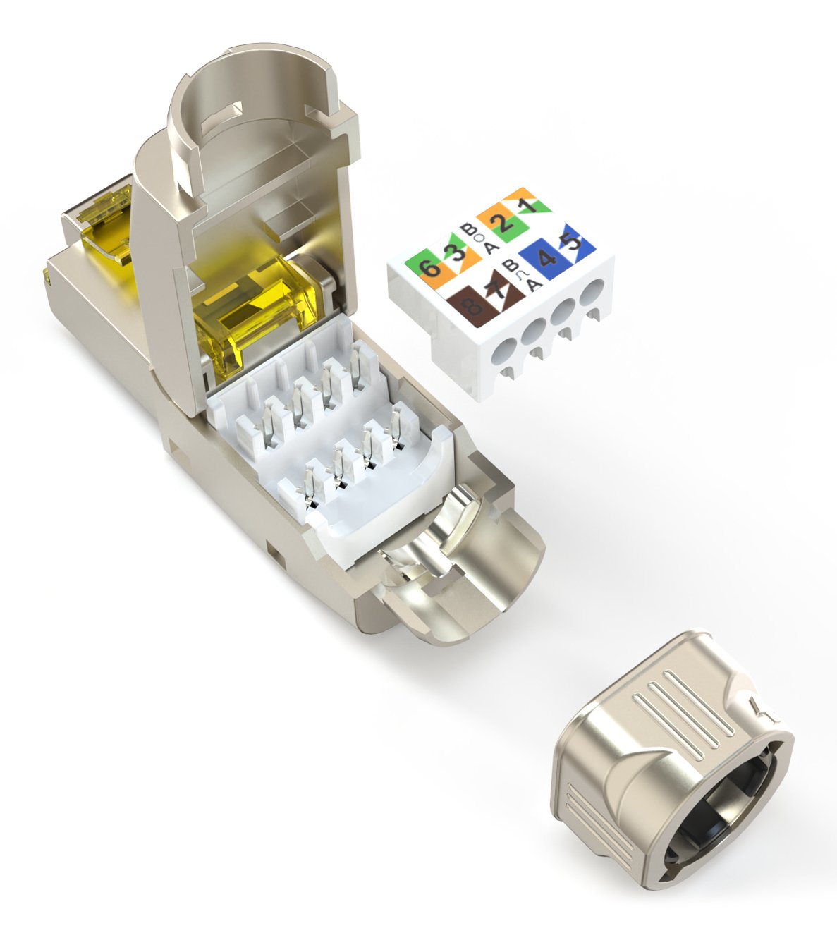 EAN 4016032499381 - Digitus DN-93838 conector RJ-45 Plata, Amarillo imagen 2