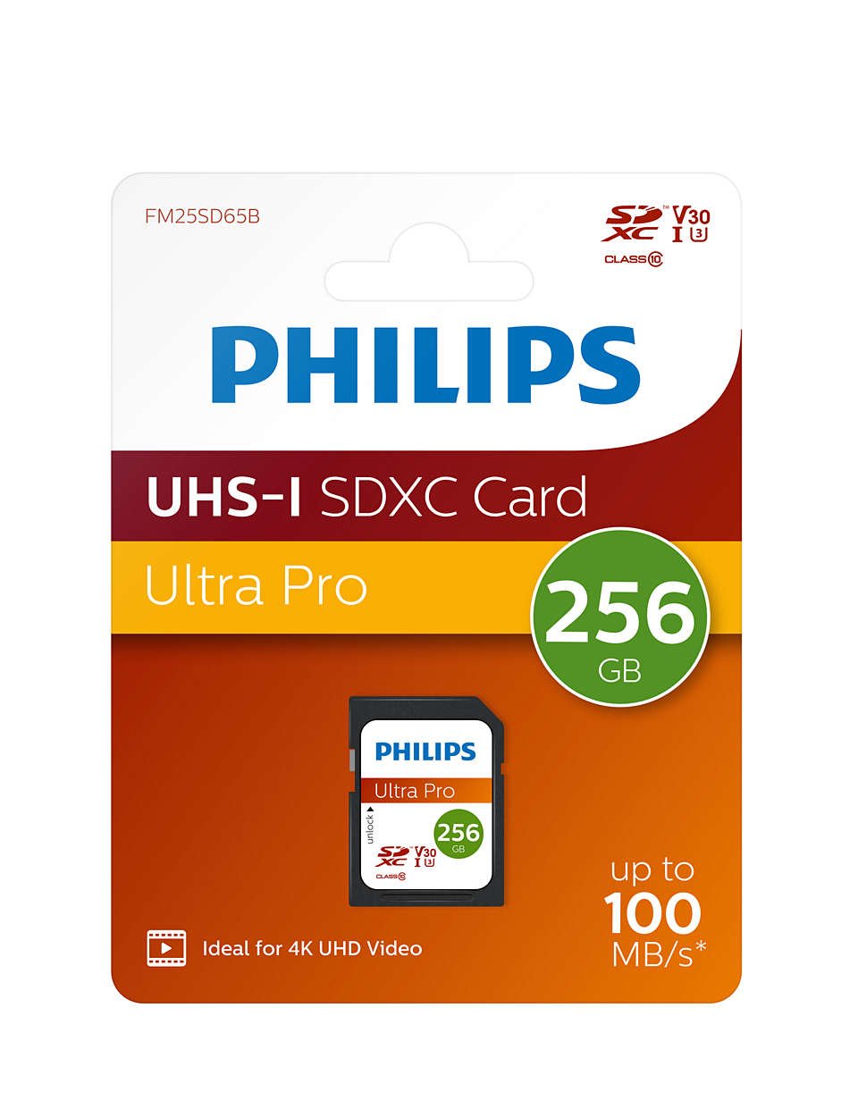 Tarjeta Philips Sdxc 256gb Clase 10 Uhs-I U3 V30 A1