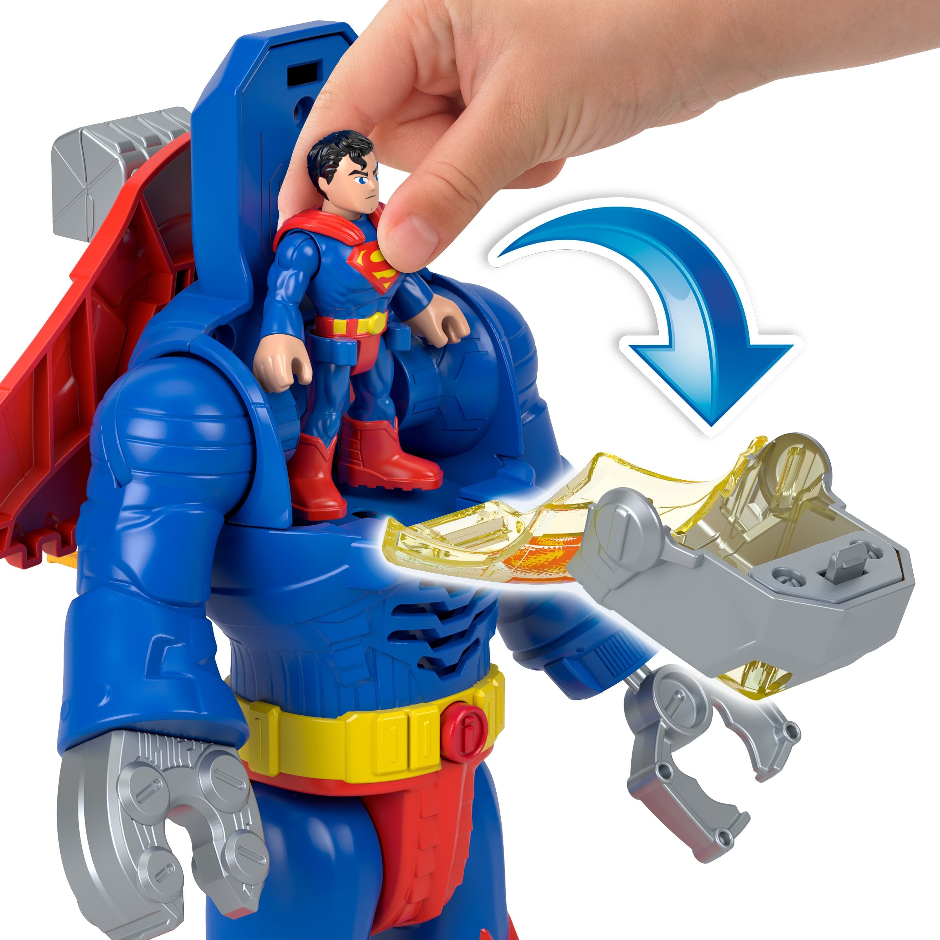 Figura De Juguete Fisher-Price Imaginext Dc Super Friends Superman Insider En Traje Exo   Jct47