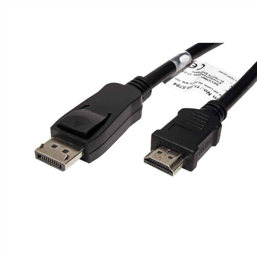 Value Displayport Cable Dp-Hdtv. M/M. Black. 10m