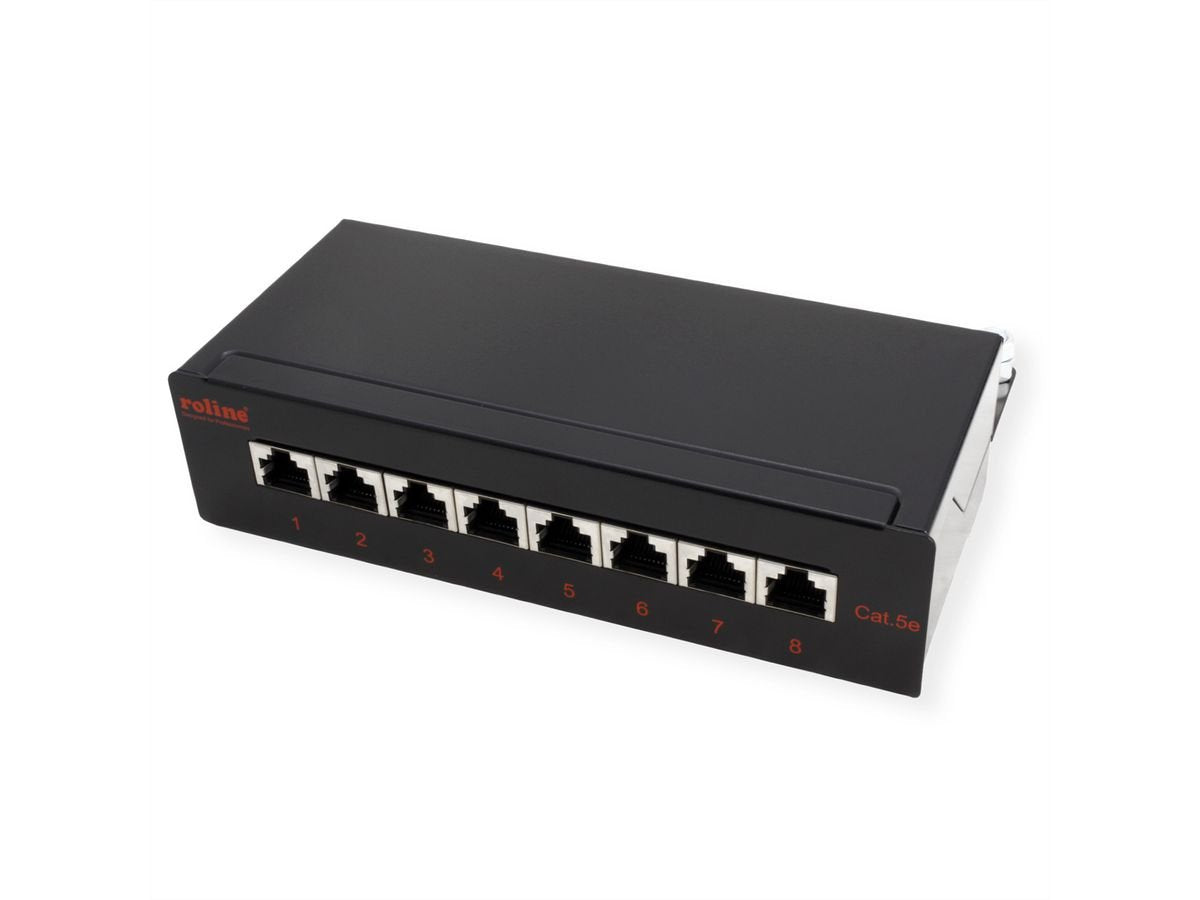 Roline Patchpanel 8 Ports Kat.5e Class D Geschirmt Schwarz