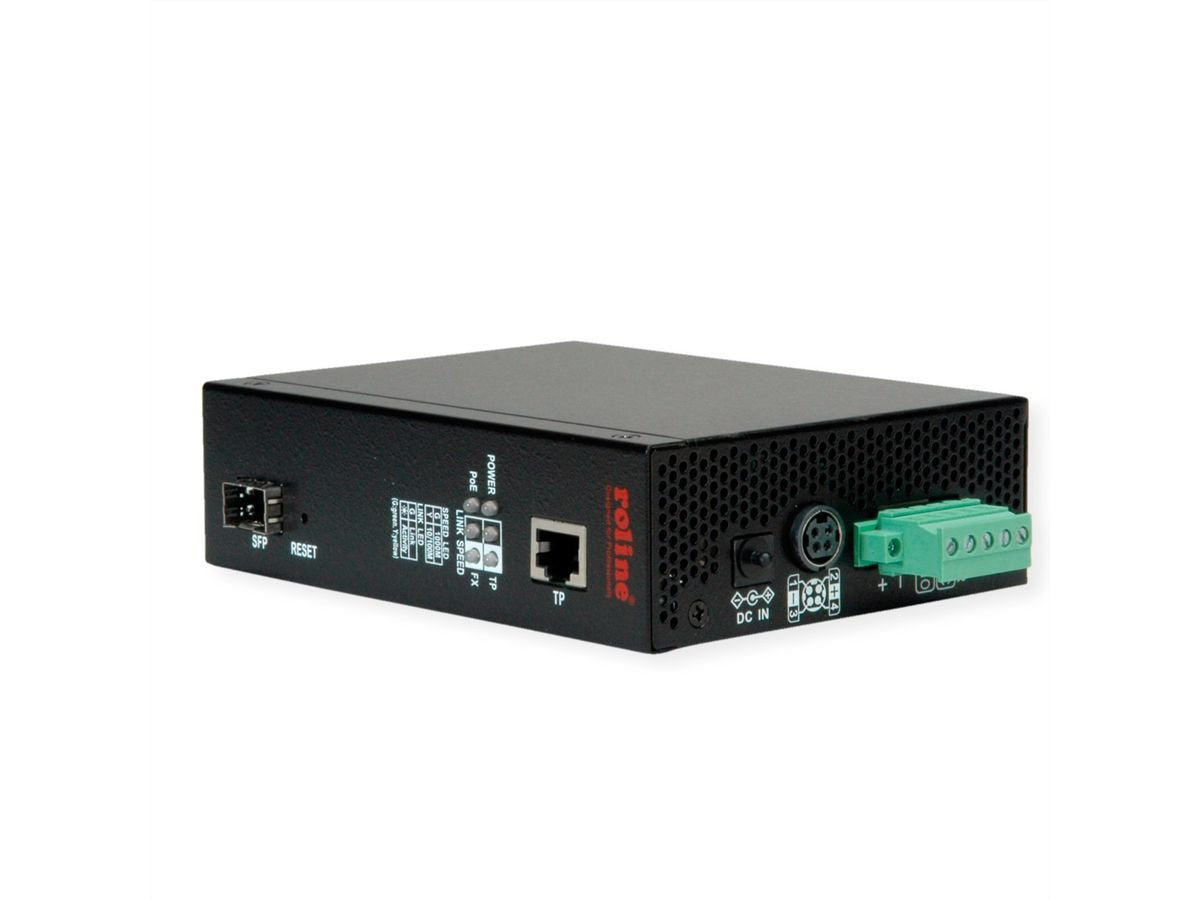 Industrial Convertidor Gigabit Ethernet - Dual Speed 100 1000 Fiber Con Poe Función