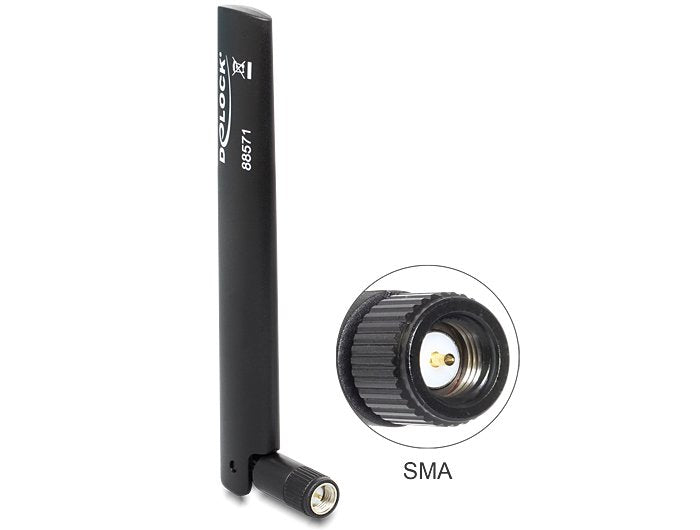 EAN 4043619885718 - DeLOCK 88571 antena para red Antena omnidireccional RP-SMA 3 dBi imagen 1