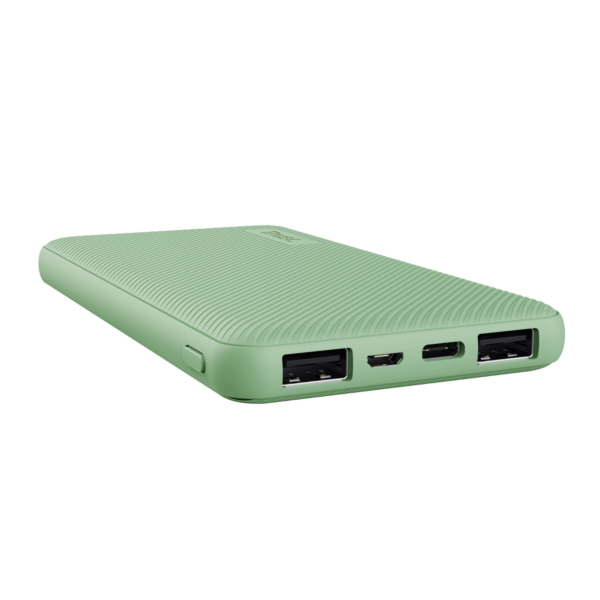 Powerbank Universal Trust Urban Primo Eco 10000 Ultrafina 25028 Verde 10000mah - 2 X Usb-A - 1 Usb-C