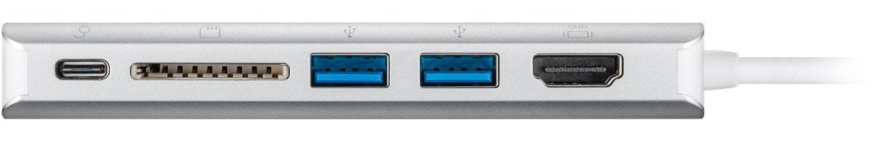 Hub Adaptador Multipuerto Goobay Usb-C Hdmi Usb Cr Rj45 Pd (Aluminio)