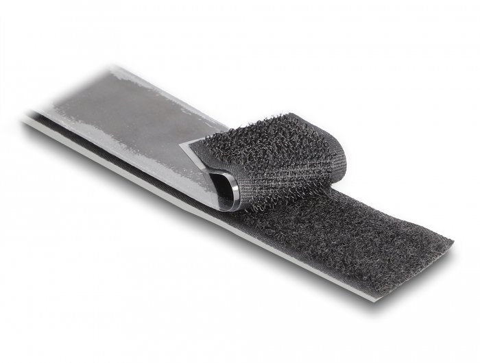 Strapazierfähiges Klettband Selbstklebend Mit Haft- Und Flauschband L 15 M X B 25 Mm Schwarz