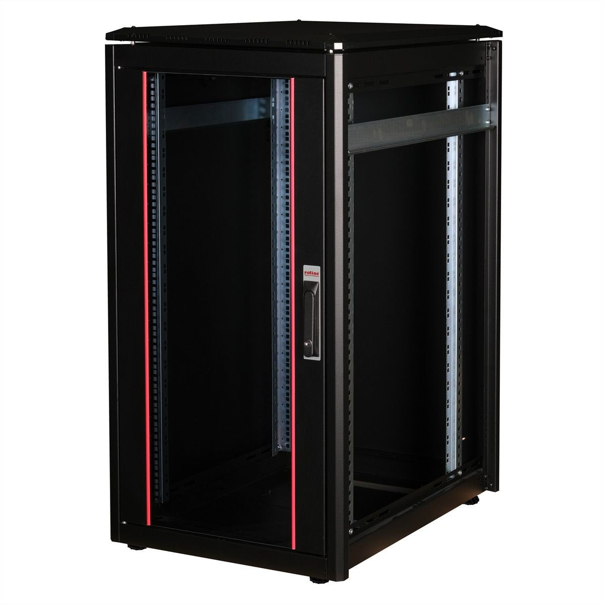 Roline 19-Zoll Netzwerkschrank Pro 22 He, 600x800 Bxt Glastr Schwarz