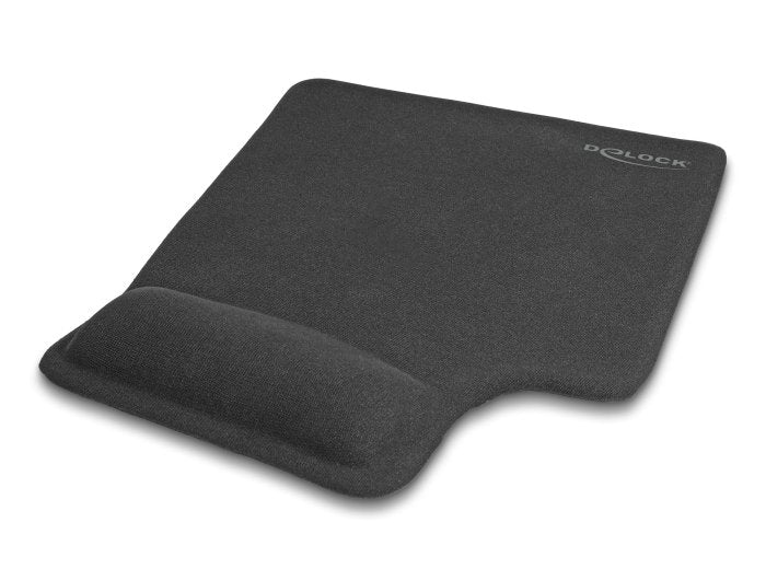 Delock 12111 Alfombrilla Ergonómica Con Reposamuñecas De Gel Para Zurdos Negra