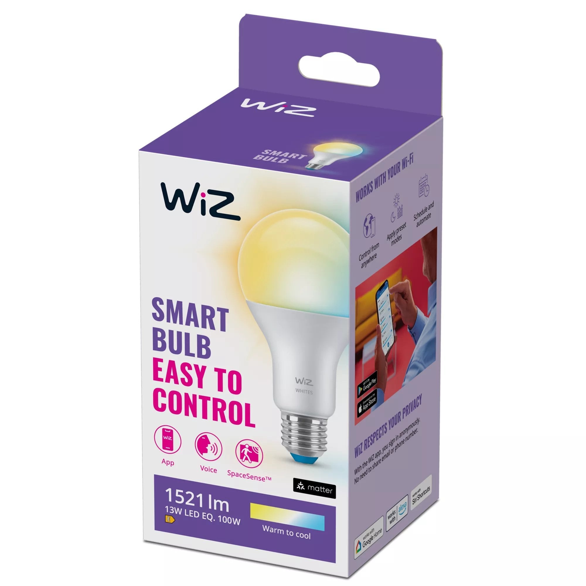 Wiz Bomb Amb 100w E27 27k65k Bt Wifi