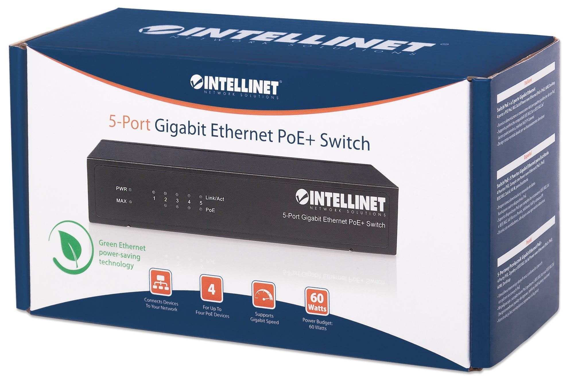 EAN 0766623561228 - Intellinet 561228 switch No administrado Gigabit Ethernet (10/100/1000) Energía sobre Ethernet (PoE) Negr imagen 6