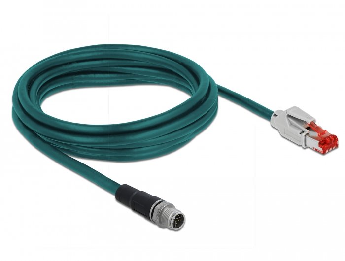 Delock Netzwerkcable M12 X-Kodiert 8 Pin Zu Rj45 Stecker Pvc 3 M