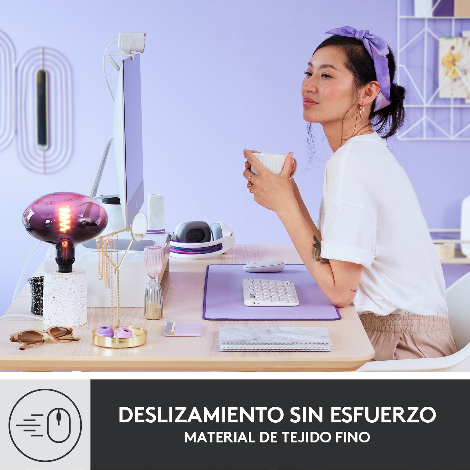 Logitech Alfombrilla Extra-Grande Para Raton Morado