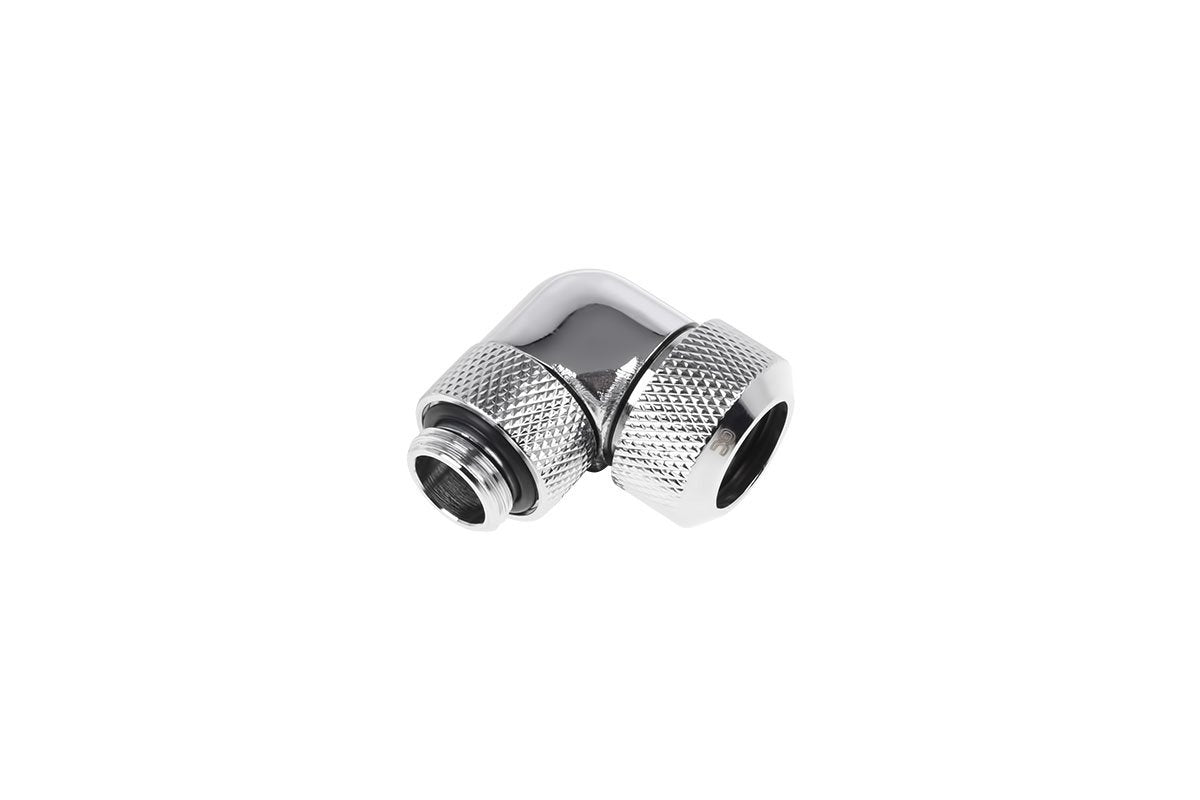 Alphacool Icicle 13 Mm Hardtube 90° Conexión (Cromo, G1/4 Para Tubos De Latón Acrílico - Cromo)