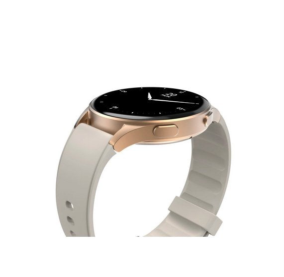 Hama Smartwatch 8900, Gps, Amoled 1.3, Zlota Koperta, Bezowy Pasek Silikonowy