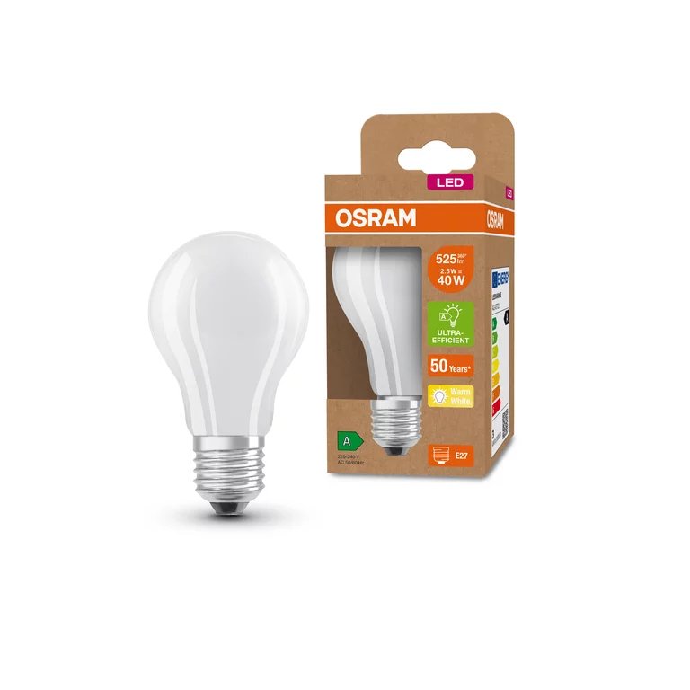  Osram Led Classic A 40 Energy Efficiency Class A 2.2w 830 Frosted E27