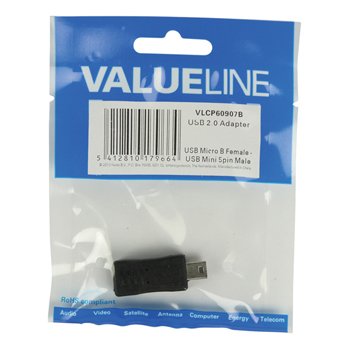 Adaptador Usb 2.0 De Micro Usb B Hembra A Mini Usb De 5 Pines Macho
