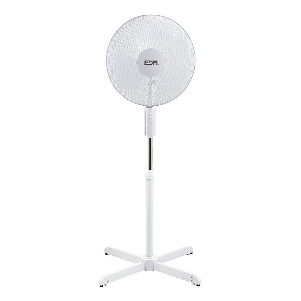 Pack De 2 Unidades Ventilador Pie Blanco 50w Ø Aspas 40 Cm Altura Regulable 110-130 Cm Edm