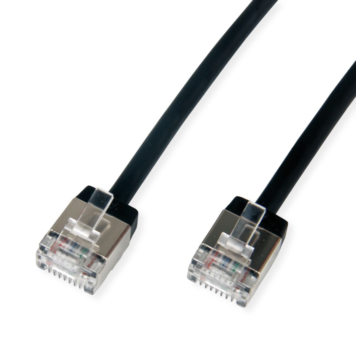 Roline U Ftp Datacenter Cable De Red Cat.6a (Class Ea), Lsoh, Slim, Extra Kurzer Stecker, Schwarz, 1 M