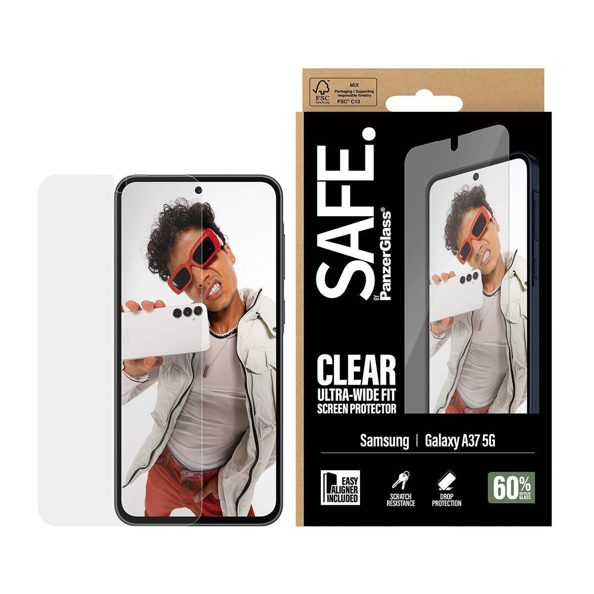 EAN 5715685034039 - PanzerGlass SAFE. by ® Screen Protector Samsung Galaxy A37 5G | Ultra-Wide Fit w. EasyAligner Protector d imagen 2