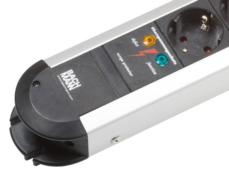 Enchufe Bachmann Primo Alu , 6 Vías, Negro, 2,0 M, Sin Interruptor