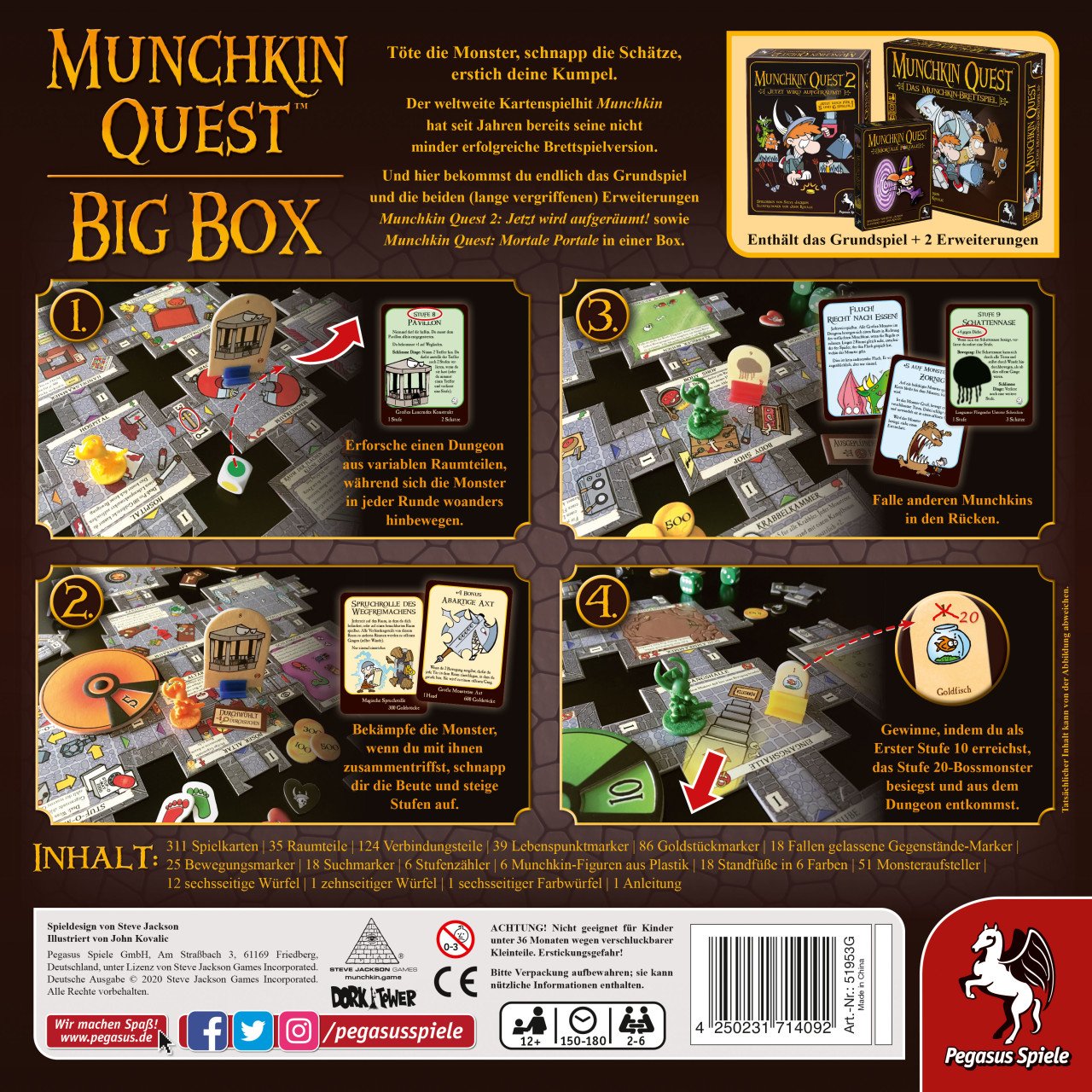 EAN 4250231714092 - Pegasus Munchkin Quest 180 min Juego de mesa imagen 4